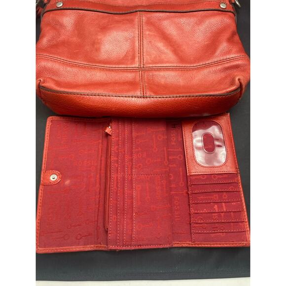 Vintage 1954 Fossil Maddox Long Live Crossbody Messenger Bag and Wallet - Picture 10 of 12